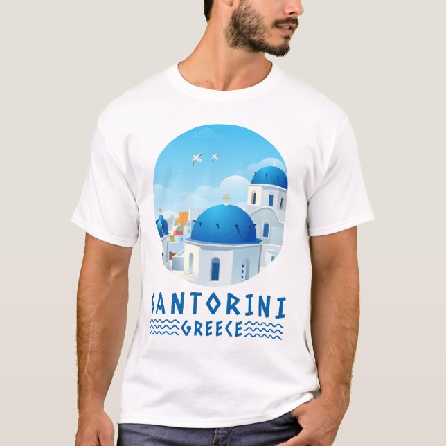 T-shirt Oia, Santorin, Grèce (Devant)