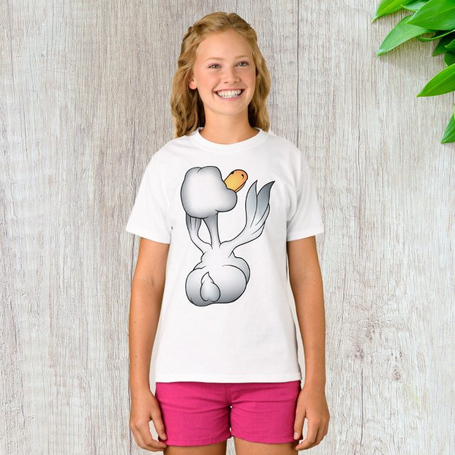 T-shirt Oie Blanche Par Derrière Oiseau Ridicule (Créateur téléchargé)