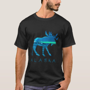 T-shirt Oie D'Alaska Avec Scène De Neige Aurora Borealis