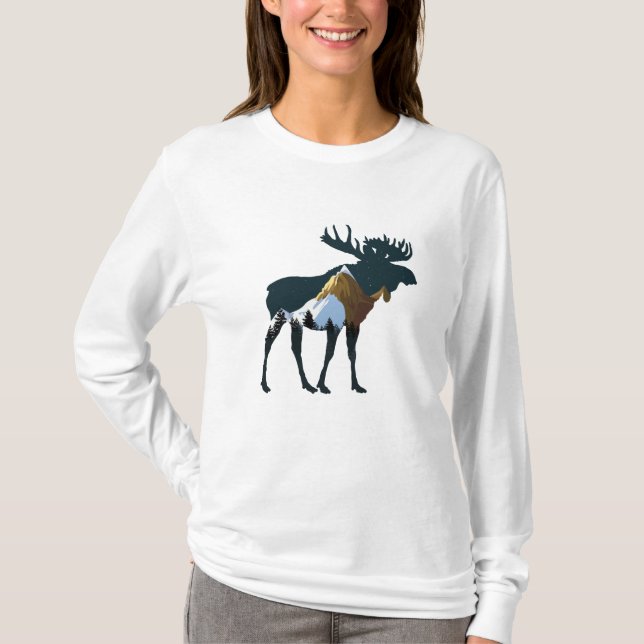 T-shirt Oie de la forêt nocturne (Devant)