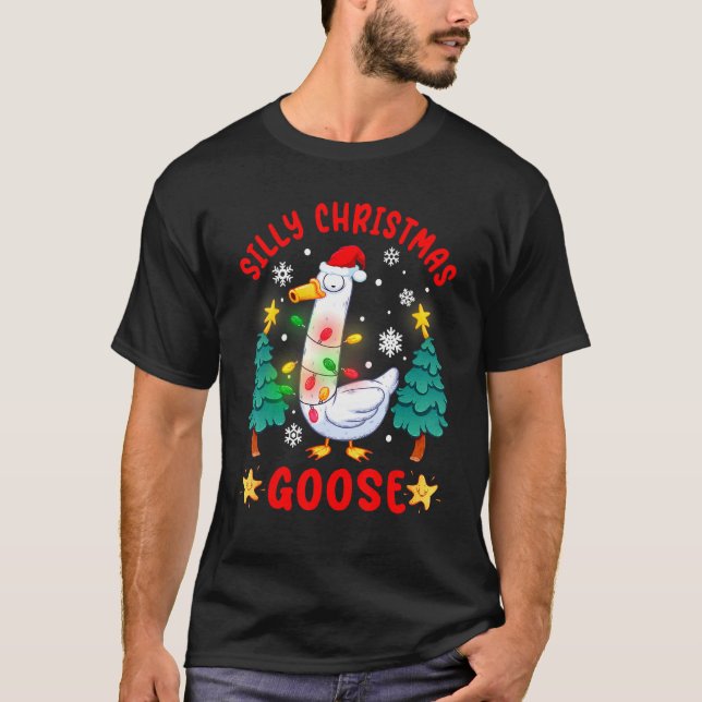 T-shirt Oie de Noël stupide Animal de Noël (Devant)