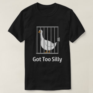 T-shirt Oie Drôle Trop Idiote Dans Une Cage D'humour
