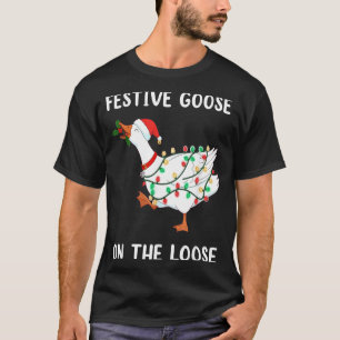 T-shirt Oie festive drôle vintage en liberté Noël