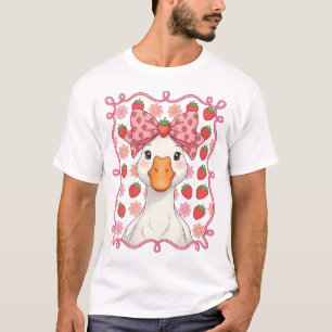T-shirt Oie fraise femme été noeud