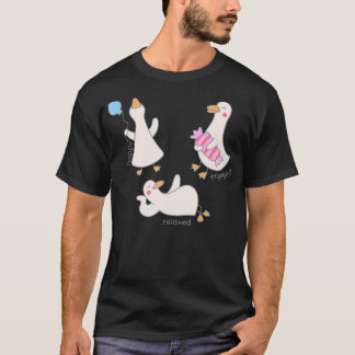 T-shirt Oie Idiote Philosophie Aba Heureux Relaxé Impliqué