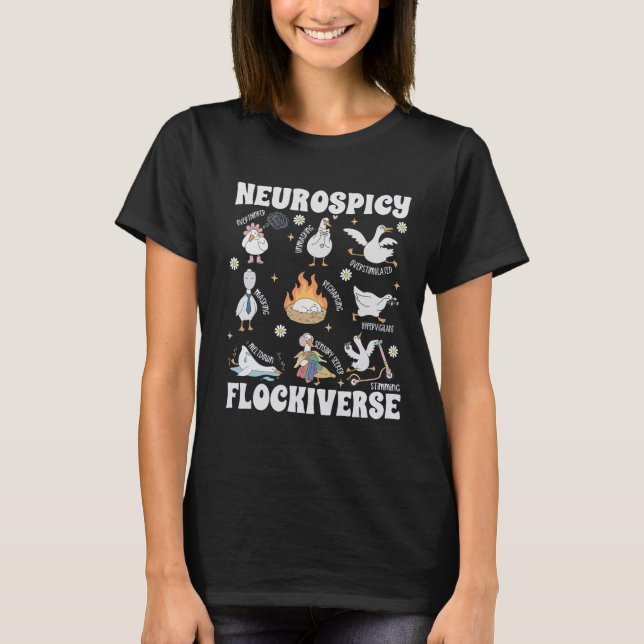 T-shirt Oie Neurodiverse Sensibilisation à l'autisme Adhd  (Devant)