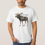 T-shirt Oie non domptée<br><div class="desc">Un orignal illustré rustique avec le mot "non dompté". Vous pouvez changer la phrase en votre propre phrase d'un mot.</div>