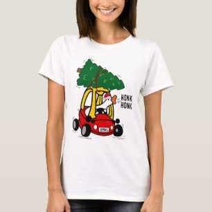 T-shirt Oie Ridicule Conduisant une Voiture Jouet avec l'A