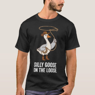 T-shirt Oie Ridicule En Liberté Cowgirl Oie Drôle