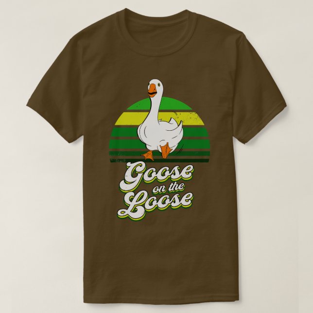 T-shirt Oie Sur L'Animal Drôle Drôle Perdu (Design devant)