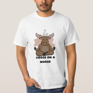 T-shirt Oie sur un orignal animal drôle
