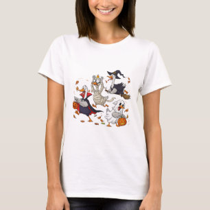 T-shirt Oies sinistres en défilé Halloween friandises ou f