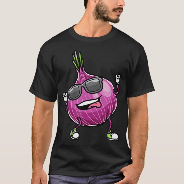 T-shirt Oignon Rouge Dansant Légume (Devant)