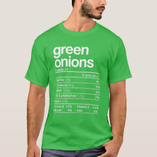 T-shirt Oignons verts Valeur nutritionnelle Drôle Thanksgi