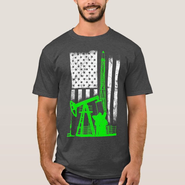 T-shirt Oilfield Drapeau Amérique US Jour de la Saint Patr (Devant)