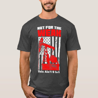 T-shirt Oilfield Rig Drapeau Américain Pas Pour Faible