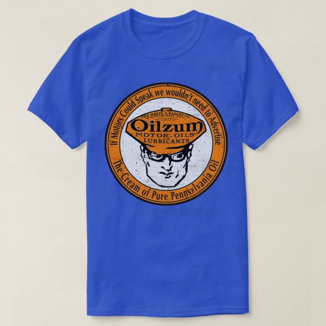 T-shirt Oilzum oil motor vintage sign (Design devant)