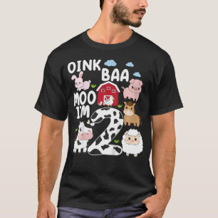 T-shirt Oink Baa Moo I M 2 Animaux De Ferme 2E Anniversair