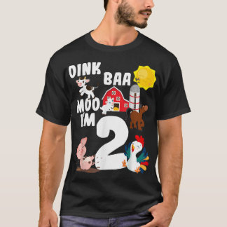 T-shirt Oink Baa Moo Im 2 Animaux De Ferme Thème Birthda