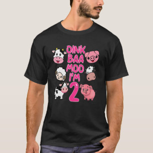 T-shirt Oink Baa Moo Im Deux 2e Anniversaire ferme pour fi