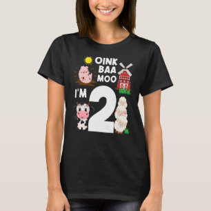 T-shirt Oink Baa Moo Je suis 2 thème de la ferme Anniversa