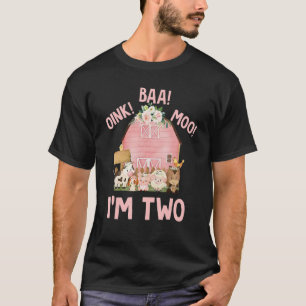 T-shirt Oink Baa Moo Je suis deux avec la ferme et les ani