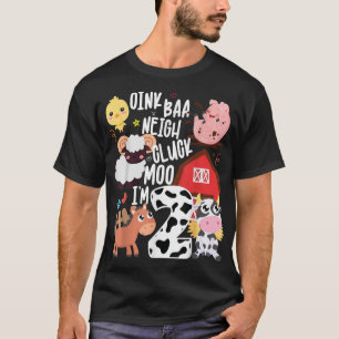 T-shirt Oink Baa Neigh Cluck Moo Im Two 2 Fermier 2e Naiss