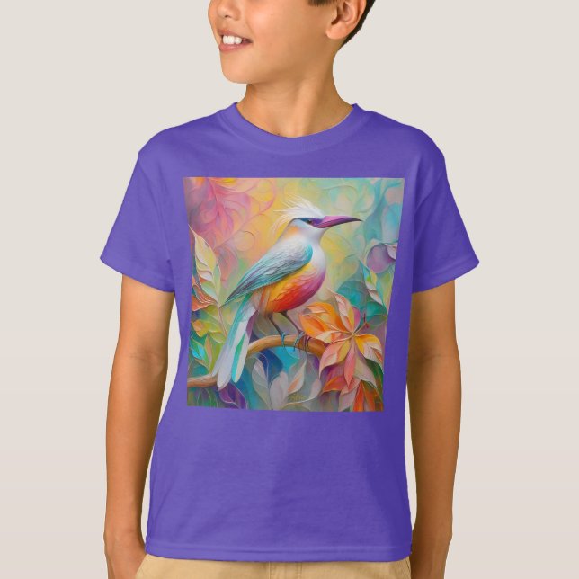 T-shirt Oiseau à poitrine rouge à bec rose (Devant)