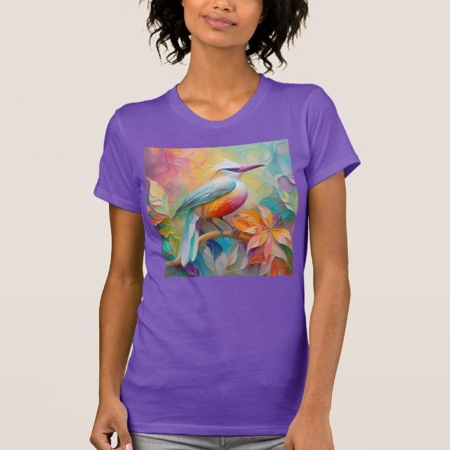 T-shirt Oiseau à poitrine rouge à bec rose (Devant)