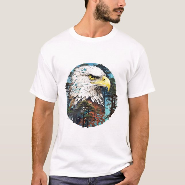 T-shirt Oiseau Aigle Animaux Liberté Monde Faune Beauté (Devant)