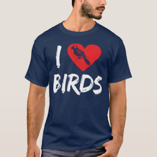 T-shirt Oiseau Amour Coeur mignonne Oiseau Oiseau Parrot H