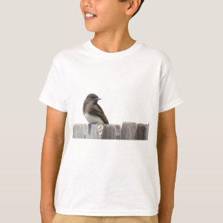 T-shirt - Oiseau assis sur la clôture
