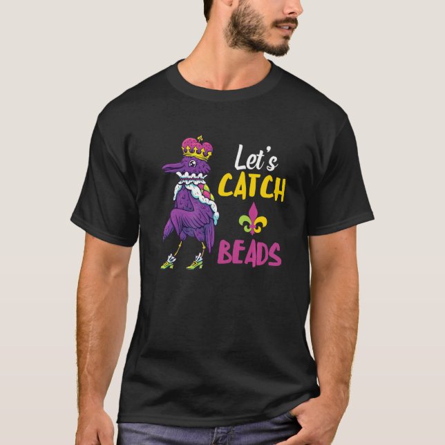 T-shirt Oiseau Attrape Perles Costume Mardi Gras Carnaval (Devant)