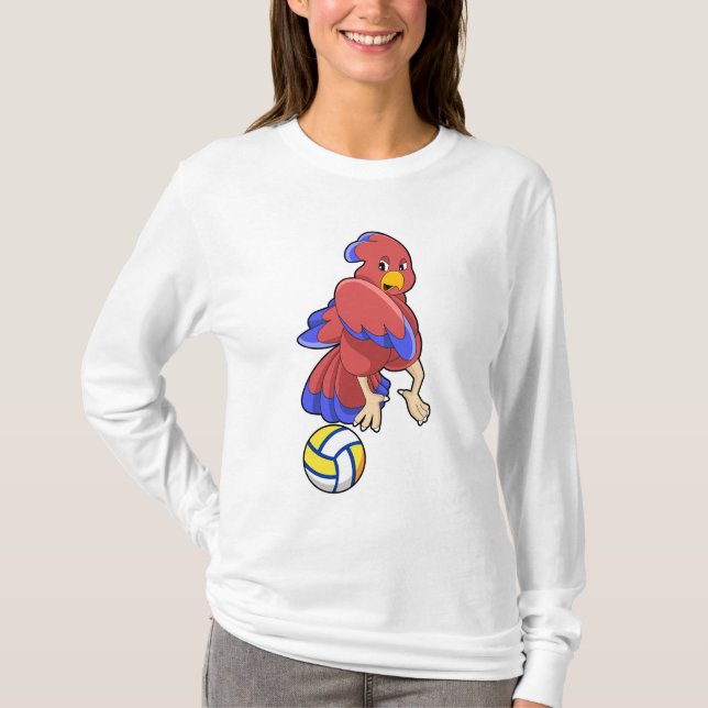 T-shirt Oiseau aux sports de volley-ball (Devant)