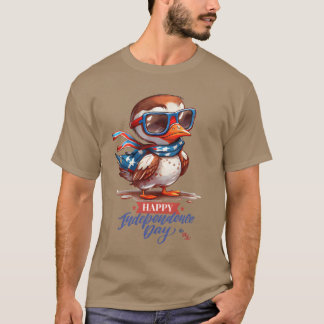 T-shirt Oiseau avec lunettes célébrant la fête de l'indépe