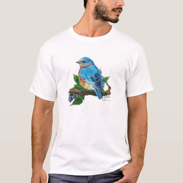 T-shirt Oiseau bleu de baie (Devant)