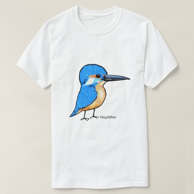 T-shirt oiseau bleu mignon de martin-pêcheur (Design devant)