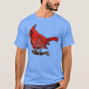 T-shirt Oiseau cardinal rouge mou