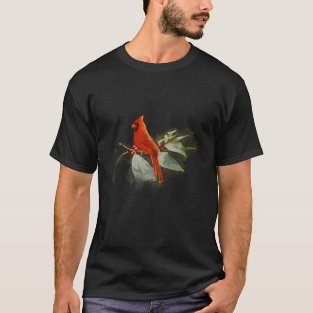 T-shirt Oiseau cardinal rouge sauvage (Devant)