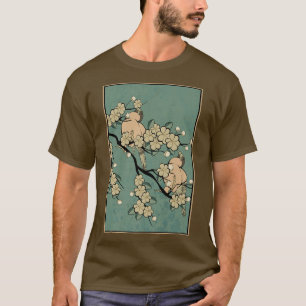 T-shirt Oiseau Cerisier Arbre en fleurs Japonais Sakura Re