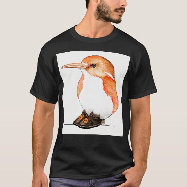 T-shirt Oiseau citrouille En Chaussures Jack-O-Lantern (Devant)
