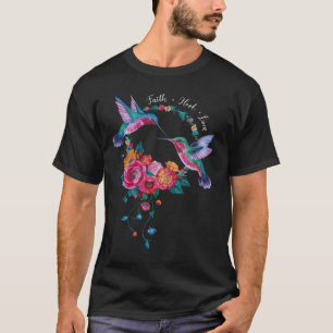 T-shirt Oiseau-colibri Ailes de nectar Fleurs de plumage 4