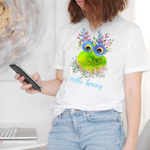 T-Shirt Oiseau coloré mignon Bonjour Printemps