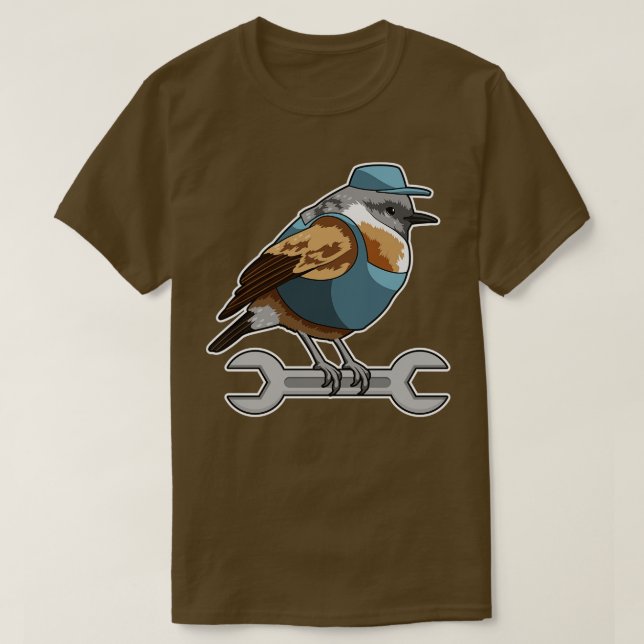 T-shirt Oiseau Comme Carftsman Avec Une Broche (Design devant)