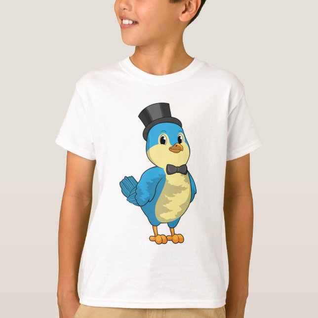 T-shirt Oiseau comme chambre avec ruban (Devant)