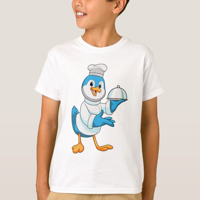 T-shirt Oiseau comme cuire avec Platter (Devant)