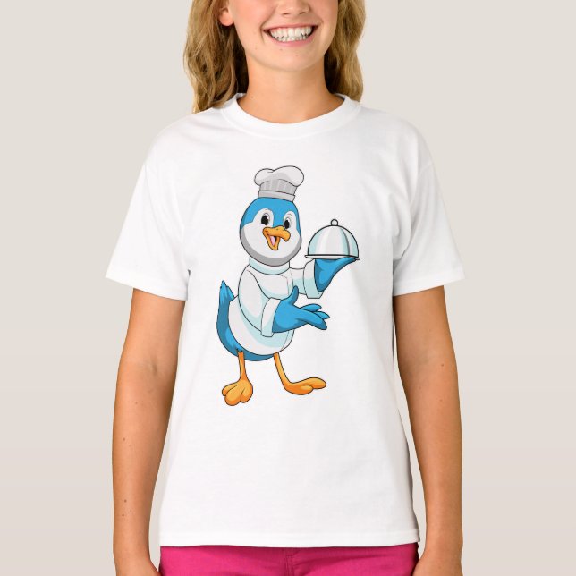T-shirt Oiseau comme cuire avec Platter (Devant)