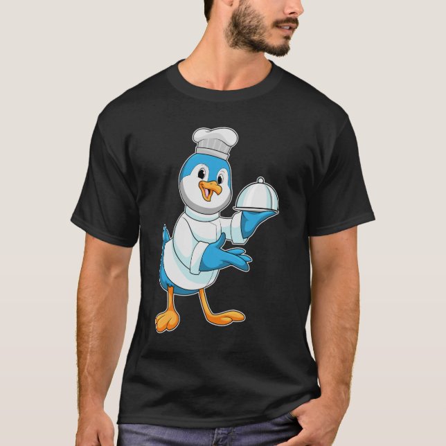 T-shirt Oiseau comme cuire avec Platter (Devant)