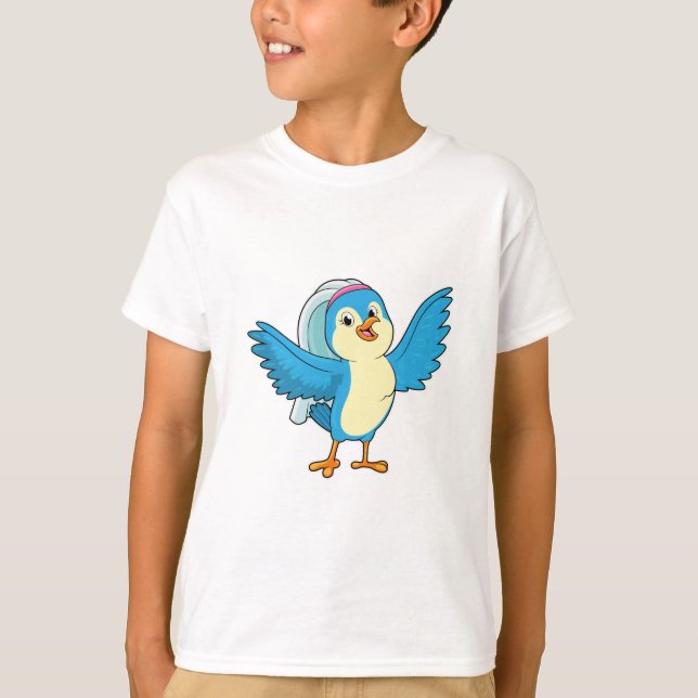 T-shirt Oiseau comme mariée avec voile (Devant)