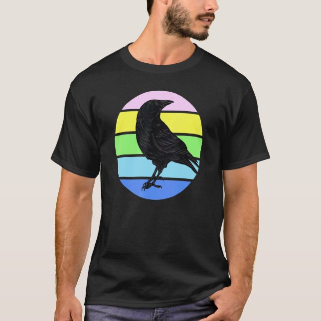 T-shirt Oiseau Corbeau Silhouette Oiseau (Devant)